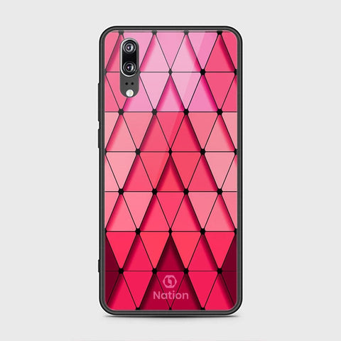 Huawei P20 Cover - ONation Pyramid Series - HQ Ultra Shine Premium Infinity Glass Soft Silicon Borders Case