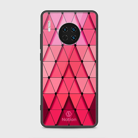 Huawei Mate 30 Cover - ONation Pyramid Series - HQ Ultra Shine Premium Infinity Glass Soft Silicon Borders Case