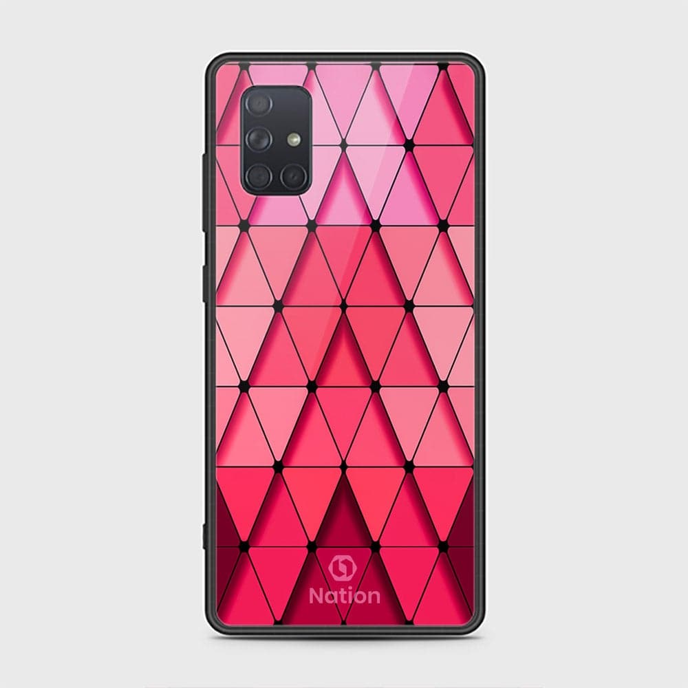 Samsung Galaxy A71 Cover - ONation Pyramid Series - HQ Ultra Shine Premium Infinity Glass Soft Silicon Borders Case