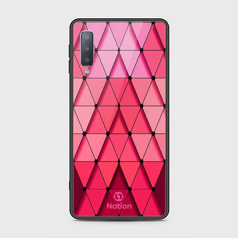 Samsung Galaxy A7 2018 Cover - Onation Pyramid Series - HQ Ultra Shine Premium Infinity Glass Soft Silicon Borders Case