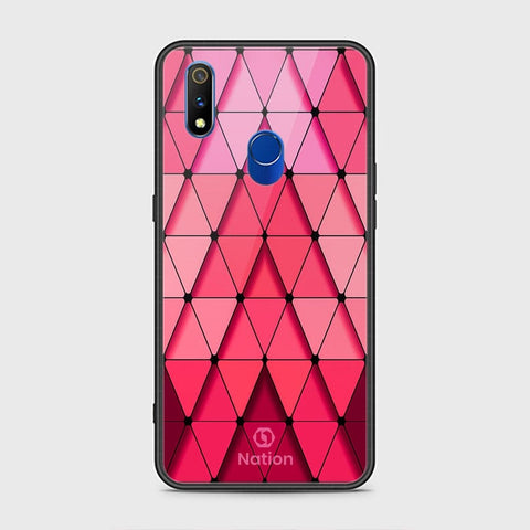 Realme 3 Pro Cover - ONation Pyramid Series - HQ Ultra Shine Premium Infinity Glass Soft Silicon Borders Case