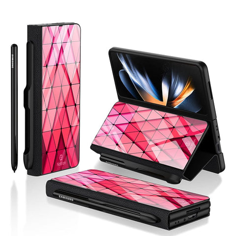 Samsung Galaxy Z Fold 3 5G Cover- Onation Pyramid Series - HQ Ultra Shine Premium Infinity Glass Soft Silicon Borders Case