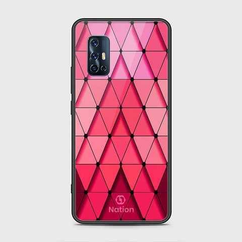 Vivo V17 Cover - ONation Pyramid Series - HQ Ultra Shine Premium Infinity Glass Soft Silicon Borders Case