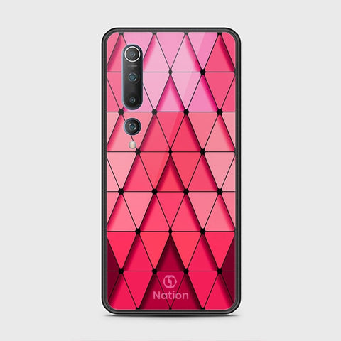 Xiaomi Mi 10 Cover - ONation Pyramid Series - HQ Ultra Shine Premium Infinity Glass Soft Silicon Borders Case