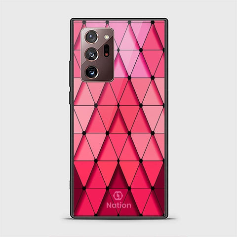 Samsung Galaxy Note 20 Ultra Cover - ONation Pyramid Series - HQ Ultra Shine Premium Infinity Glass Soft Silicon Borders Case