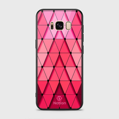 Samsung Galaxy S8 Cover - ONation Pyramid Series - HQ Ultra Shine Premium Infinity Glass Soft Silicon Borders Case