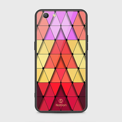 Oppo A59 Cover - ONation Pyramid Series - HQ Ultra Shine Premium Infinity Glass Soft Silicon Borders Case