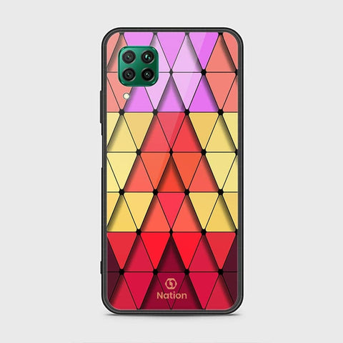 Huawei P40 Lite Cover - ONation Pyramid Series - HQ Ultra Shine Premium Infinity Glass Soft Silicon Borders Case