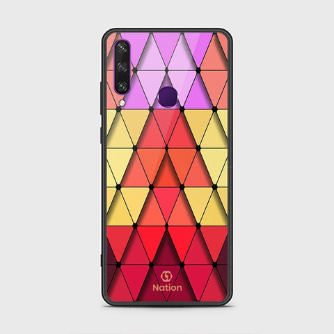 Huawei Y6p Cover - ONation Pyramid Series - HQ Ultra Shine Premium Infinity Glass Soft Silicon Borders Case