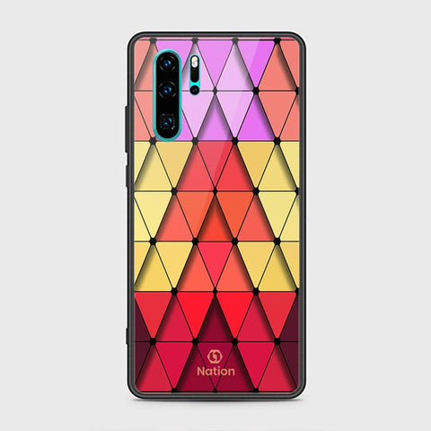 Huawei P30 Pro Cover - ONation Pyramid Series - HQ Ultra Shine Premium Infinity Glass Soft Silicon Borders Case