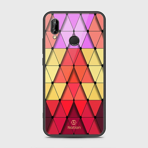 Huawei P20 Lite Cover - ONation Pyramid Series - HQ Ultra Shine Premium Infinity Glass Soft Silicon Borders Case