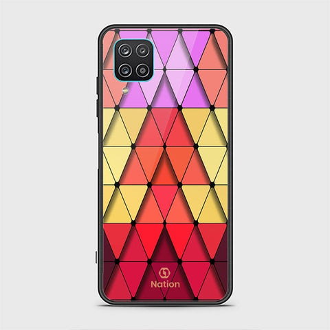 Samsung Galaxy A12 Cover - ONation Pyramid Series - HQ Ultra Shine Premium Infinity Glass Soft Silicon Borders Case