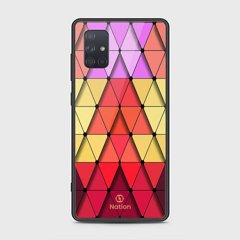 Samsung Galaxy A71 Cover - ONation Pyramid Series - HQ Ultra Shine Premium Infinity Glass Soft Silicon Borders Case