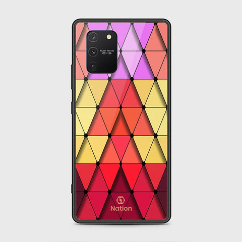 Samsung Galaxy S10 Lite Cover - ONation Pyramid Series - HQ Ultra Shine Premium Infinity Glass Soft Silicon Borders Case