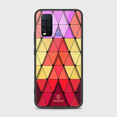 Vivo Y50 Cover - ONation Pyramid Series - HQ Ultra Shine Premium Infinity Glass Soft Silicon Borders Case