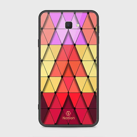 Samsung Galaxy J7 Prime Cover - ONation Pyramid Series - HQ Ultra Shine Premium Infinity Glass Soft Silicon Borders Case