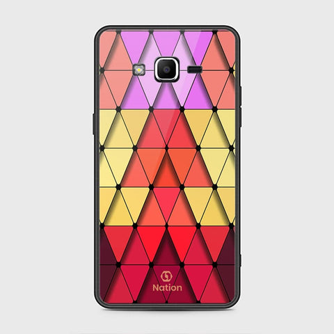 Samsung Galaxy Grand Prime Cover - ONation Pyramid Series - HQ Ultra Shine Premium Infinity Glass Soft Silicon Borders Case