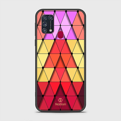 Samsung Galaxy M31 Cover - Onation Pyramid Series - HQ Ultra Shine Premium Infinity Glass Soft Silicon Borders Case