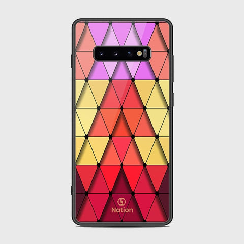 Samsung Galaxy S10 Plus Cover - Onation Pyramid Series - HQ Ultra Shine Premium Infinity Glass Soft Silicon Borders Case