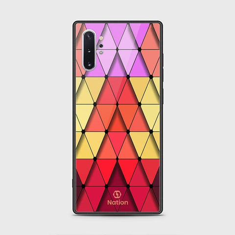 Samsung Galaxy Note 10 Plus Cover - Onation Pyramid Series - HQ Ultra Shine Premium Infinity Glass Soft Silicon Borders Case