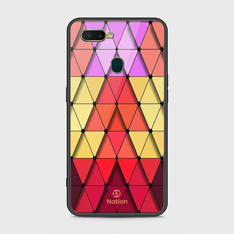 Oppo A7 Cover - Onation Pyramid Series - HQ Ultra Shine Premium Infinity Glass Soft Silicon Borders Case