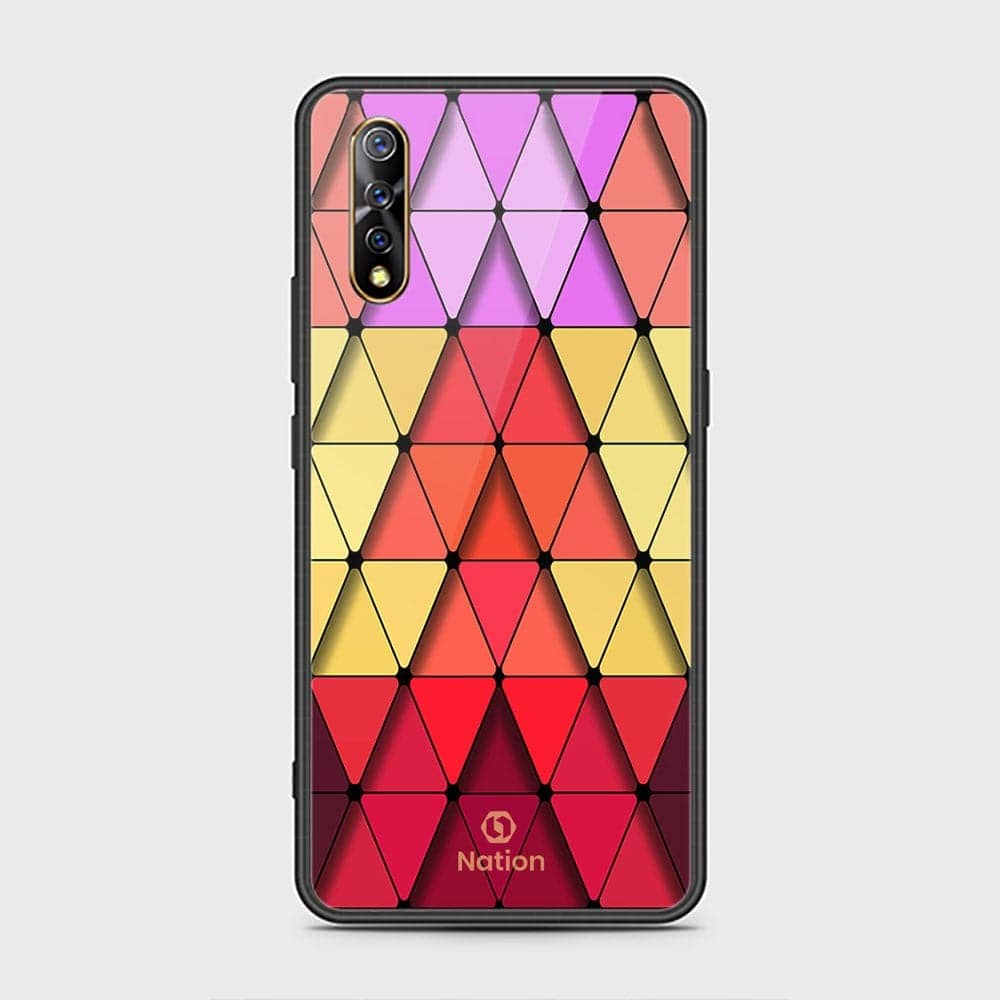 Vivo S1 Cover - Onation Pyramid Series - HQ Ultra Shine Premium Infinity Glass Soft Silicon Borders Case (Fast Delivery)