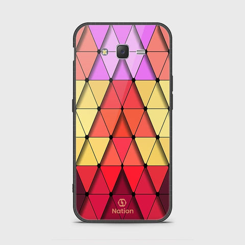 Samsung Galaxy J7 2015 Cover - Onation Pyramid Series - HQ Ultra Shine Premium Infinity Glass Soft Silicon Borders Case