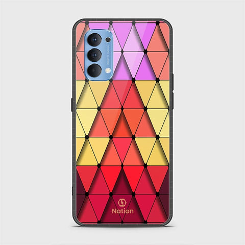 Oppo Reno 4 Cover - Onation Pyramid Series - HQ Ultra Shine Premium Infinity Glass Soft Silicon Borders Case