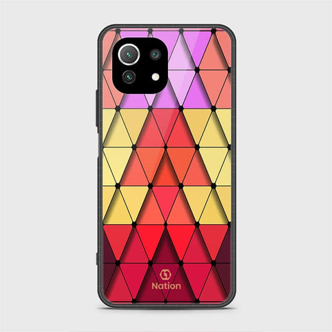 Xiaomi Mi 11 Lite Cover - Onation Pyramid Series - HQ Ultra Shine Premium Infinity Glass Soft Silicon Borders Case