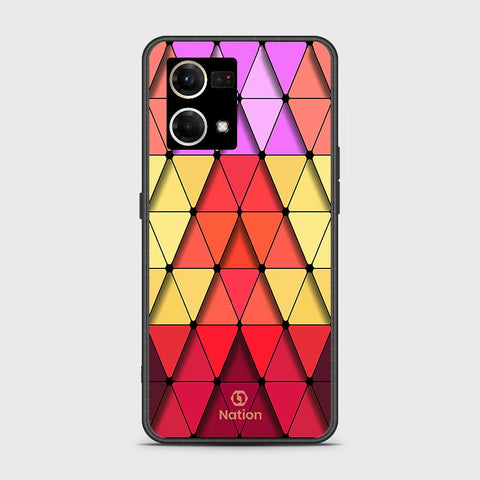 Oppo Reno 8 4G Cover - ONation Pyramid Series - HQ Ultra Shine Premium Infinity Glass Soft Silicon Borders Case