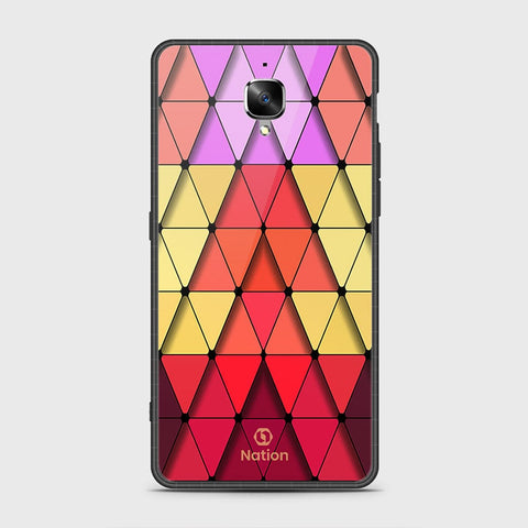 OnePlus 3 Cover- Onation Pyramid Series - HQ Ultra Shine Premium Infinity Glass Soft Silicon Borders Case