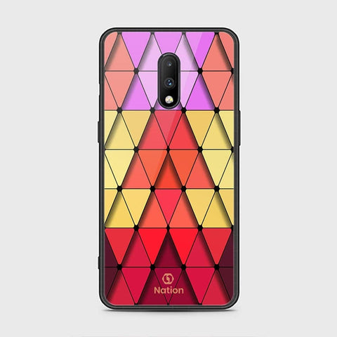 OnePlus 6T Cover - ONation Pyramid Series - HQ Ultra Shine Premium Infinity Glass Soft Silicon Borders Case