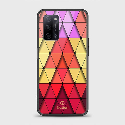 Oppo A55s Cover- Onation Pyramid Series - HQ Ultra Shine Premium Infinity Glass Soft Silicon Borders Case