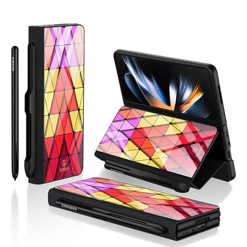 Samsung Galaxy Z Fold 3 5G Cover- Onation Pyramid Series - HQ Ultra Shine Premium Infinity Glass Soft Silicon Borders Case