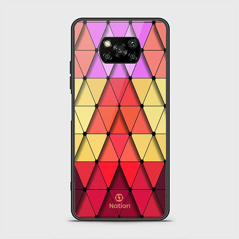 Xiaomi Poco X3 Cover - ONation Pyramid Series - HQ Ultra Shine Premium Infinity Glass Soft Silicon Borders Case
