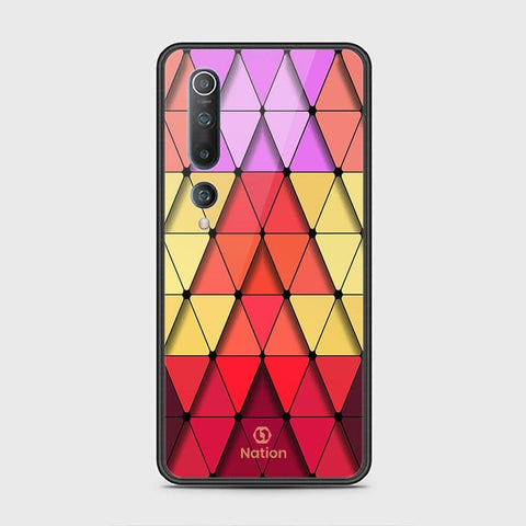 Xiaomi Mi 10 Cover - ONation Pyramid Series - HQ Ultra Shine Premium Infinity Glass Soft Silicon Borders Case