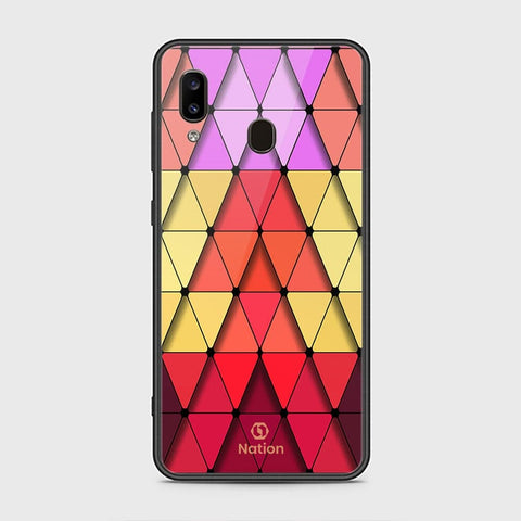 Samsung Galaxy A20 Cover - ONation Pyramid Series - HQ Ultra Shine Premium Infinity Glass Soft Silicon Borders Case