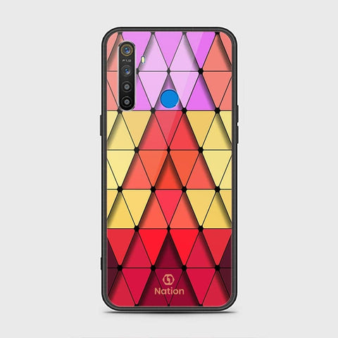 Realme 5i Cover - ONation Pyramid Series - HQ Ultra Shine Premium Infinity Glass Soft Silicon Borders Case