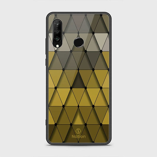 Huawei P30 lite Cover - ONation Pyramid Series - HQ Ultra Shine Premium Infinity Glass Soft Silicon Borders Case