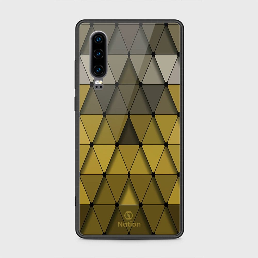 Huawei P30 Cover - ONation Pyramid Series - HQ Ultra Shine Premium Infinity Glass Soft Silicon Borders Case