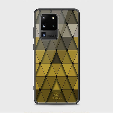 Samsung Galaxy S20 Ultra Cover - ONation Pyramid Series - D71 - HQ Ultra Shine Premium Infinity Glass Soft Silicon Borders Case ( Fast Delivery )