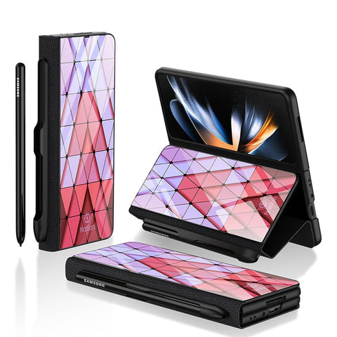 Samsung Galaxy Z Fold 3 5G Cover- Onation Pyramid Series - HQ Ultra Shine Premium Infinity Glass Soft Silicon Borders Case