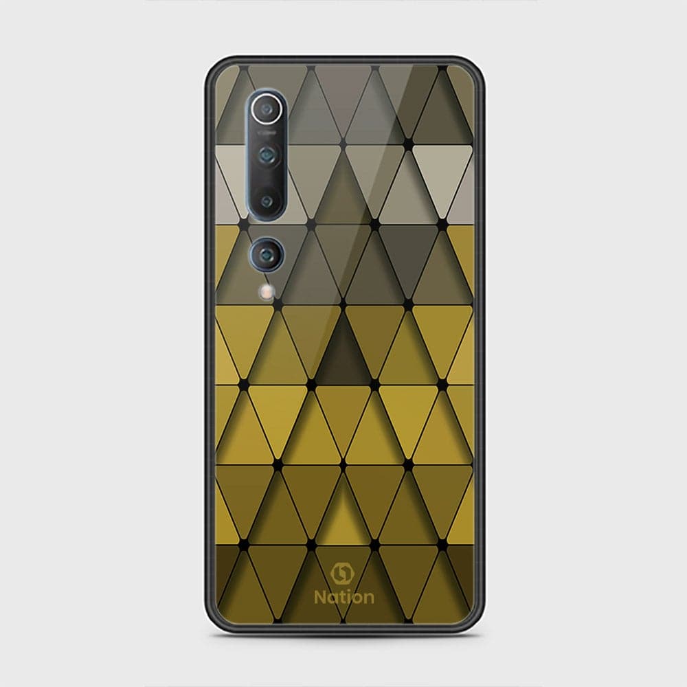 Xiaomi Mi 10 Cover - ONation Pyramid Series - HQ Ultra Shine Premium Infinity Glass Soft Silicon Borders Case