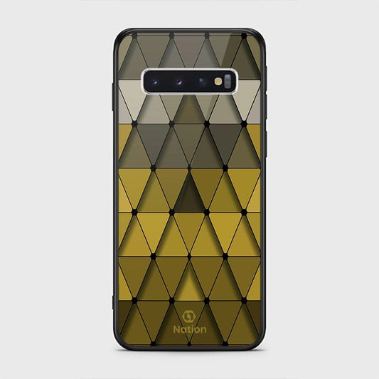 Samsung Galaxy S10 Cover - ONation Pyramid Series - HQ Ultra Shine Premium Infinity Glass Soft Silicon Borders Case