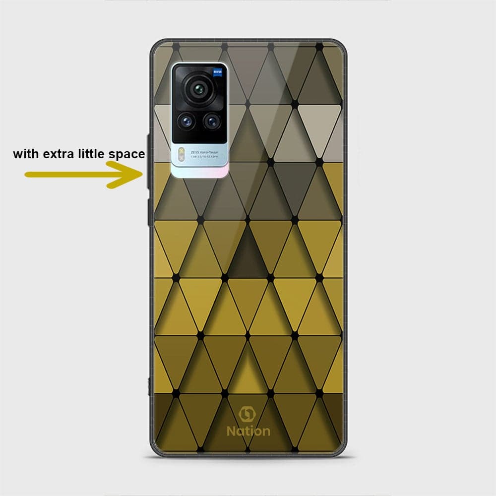 Vivo X60 Pro Cover - ONation Pyramid Series - HQ Ultra Shine Premium Infinity Glass Soft Silicon Borders Case