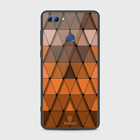 Huawei Y9 2018 Cover - ONation Pyramid Series - HQ Ultra Shine Premium Infinity Glass Soft Silicon Borders Case