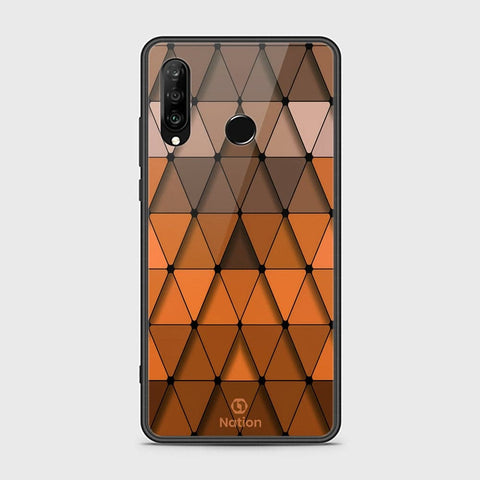 Huawei P30 lite Cover - ONation Pyramid Series - HQ Ultra Shine Premium Infinity Glass Soft Silicon Borders Case