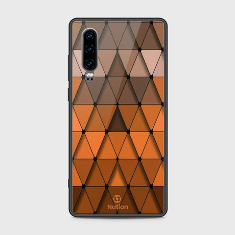 Huawei P30 Cover - ONation Pyramid Series - HQ Ultra Shine Premium Infinity Glass Soft Silicon Borders Case