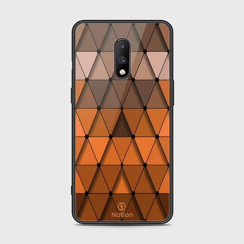 OnePlus 7 Cover - ONation Pyramid Series - HQ Ultra Shine Premium Infinity Glass Soft Silicon Borders Case