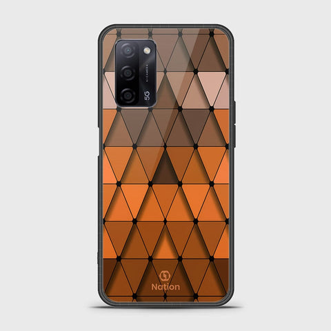 Oppo A55s Cover- Onation Pyramid Series - HQ Ultra Shine Premium Infinity Glass Soft Silicon Borders Case